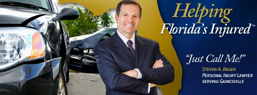 Steven A. Bagen in a poster about "Helping Florida's Injured". 