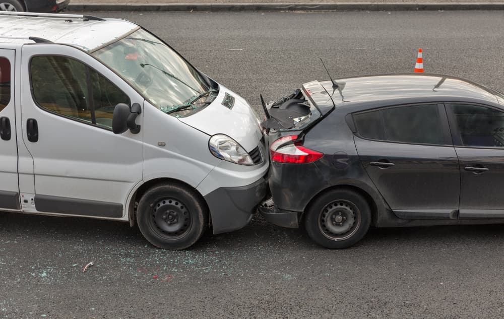 rear-end auto accident involving two cars