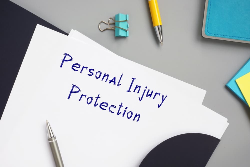 text Personal Injury Protection on a white paper