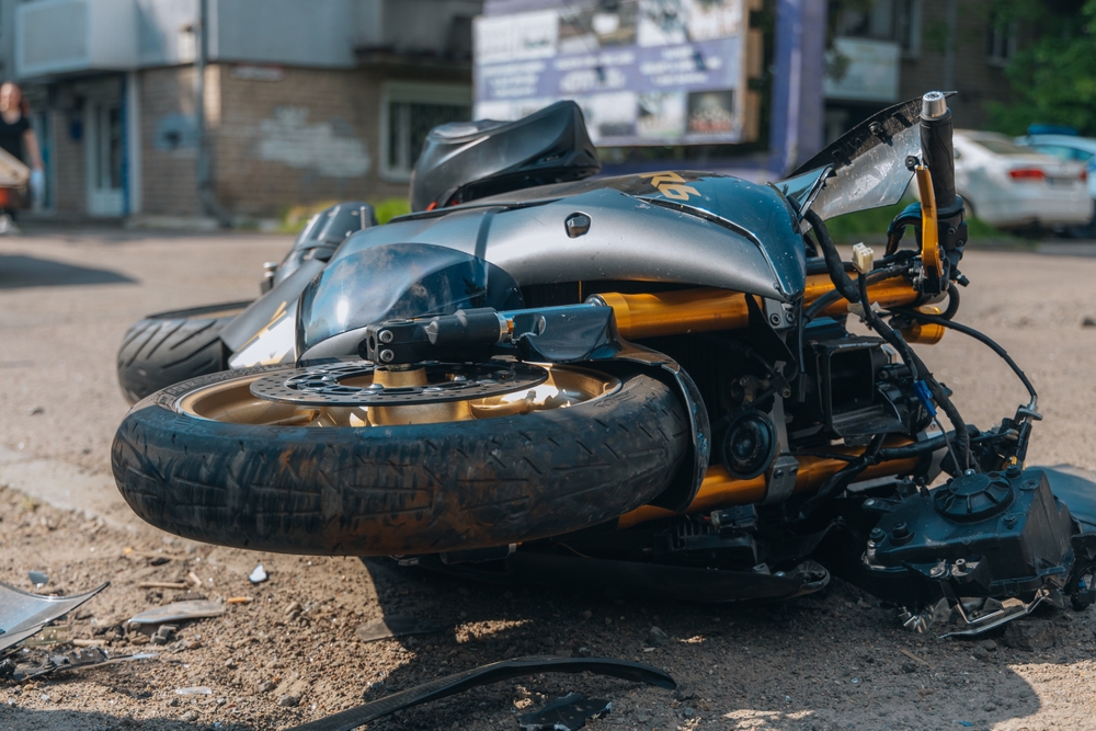 Road rash is a common motorcycle accident injury, causing painful abrasions that may require medical treatment.