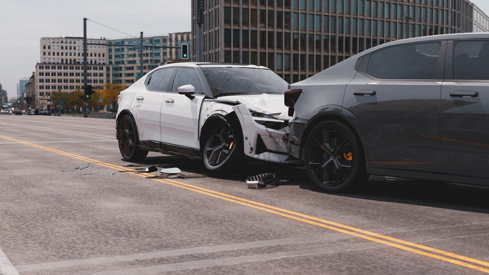 Front-end car accident collision on an Ocala roadway requiring a car accident lawyer